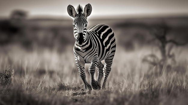 Zebra Foal39s First Run in the African Savannah