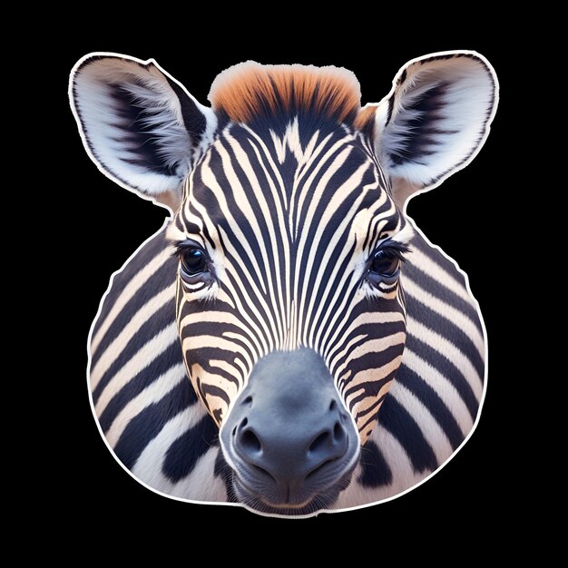 Photo zebra_front_face_sticker_big_crown_on_head