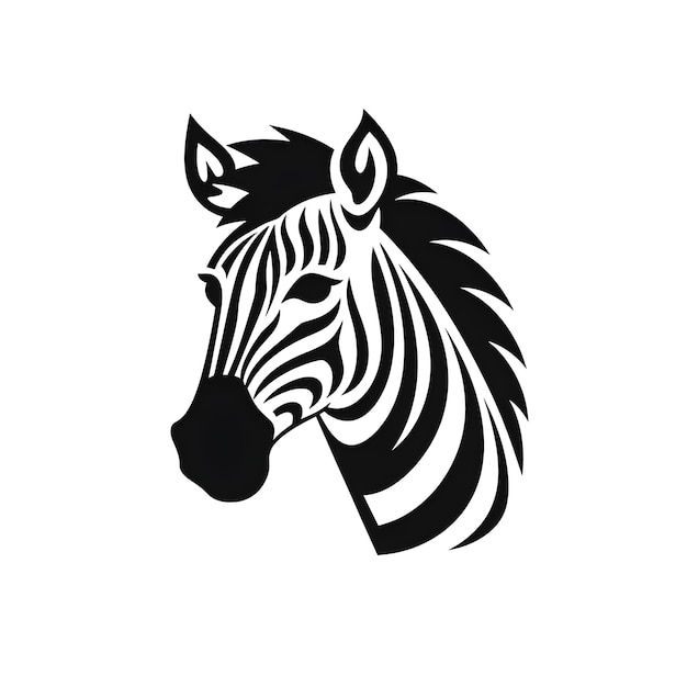 Голова зебры изолирована на белом фоне Черно-белая векторная иллюстрация