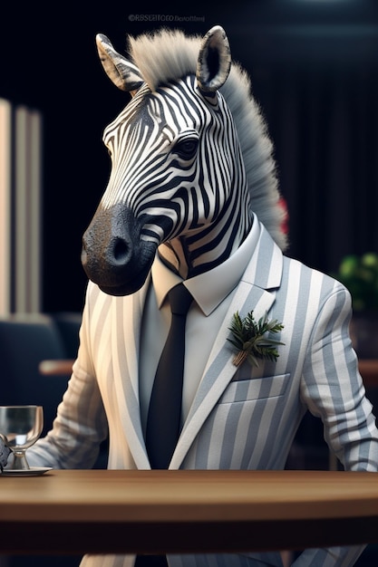 Zebra in een pak Generatieve AI