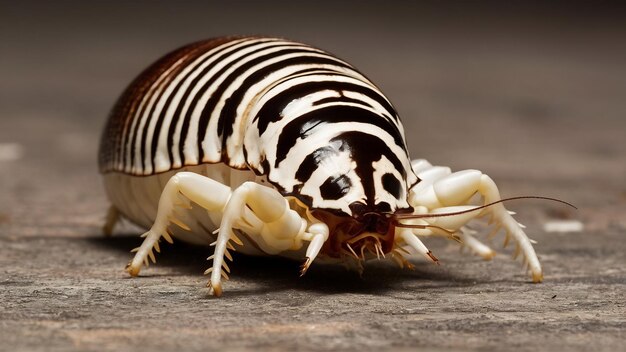 Photo zebra isopod armadillidium maculatum closeup zebra isopod closeup