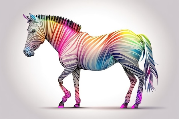 Zebra met neonpastelkleur