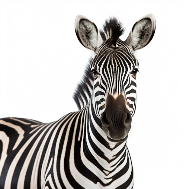 Zebra met witte achtergrond hoge kwaliteit ultra hd