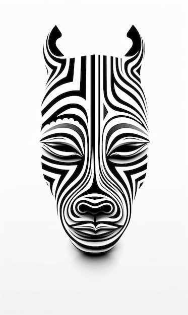 Zebra Paard Man Masker Afrika Strepen Dier