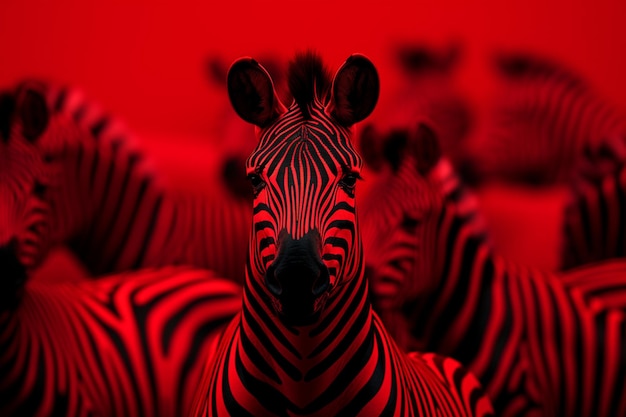 Zebra pattern in shades of red