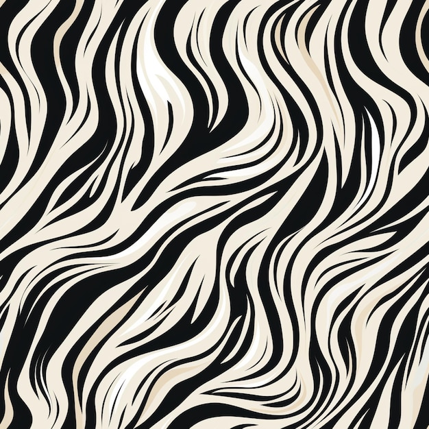 zebra print fabric with black and white stripes generative ai