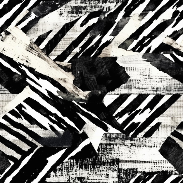 Zebra print fabric with black and white stripes on a white background generative ai