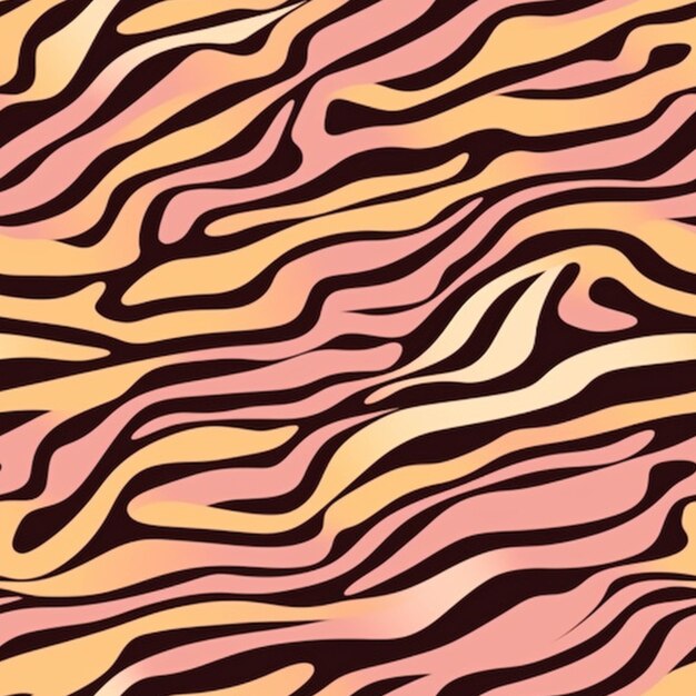 Zebra print seamless background with a pink and brown zebra pattern generative ai