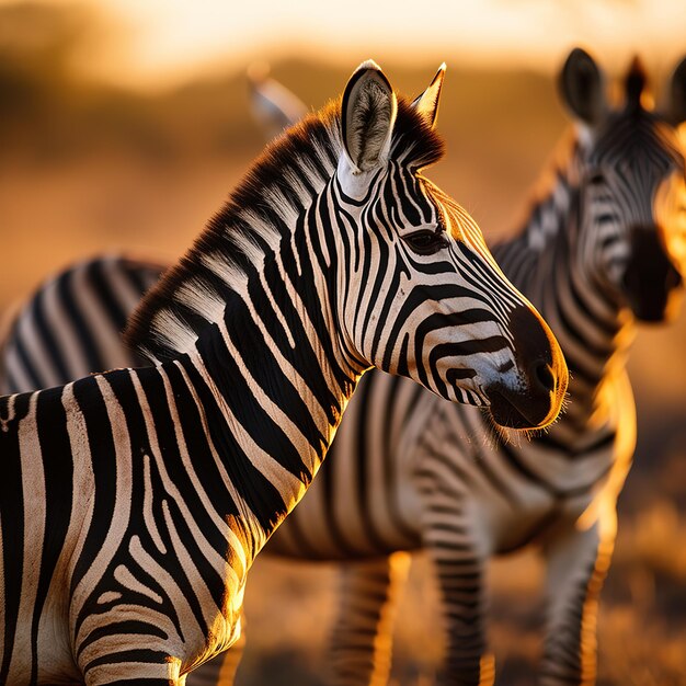 Photo zebra in the savanna