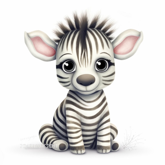 Zebra sitting down with a big smile on its face generative ai