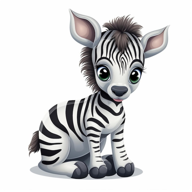 Zebra sitting down with a smile on its face generative ai