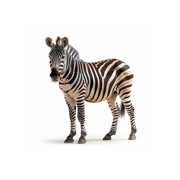 Foto zebra staat op de top van de witte vloer generatieve ai