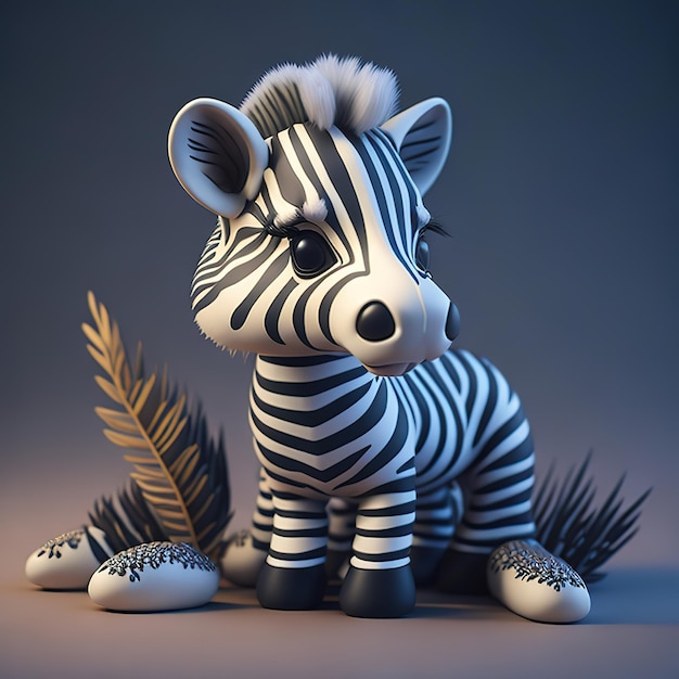 A zebra statue with a black and white pattern.