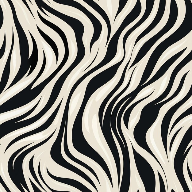 Зебра полосы бесшовный рисунок в черно-белом генеративной ai