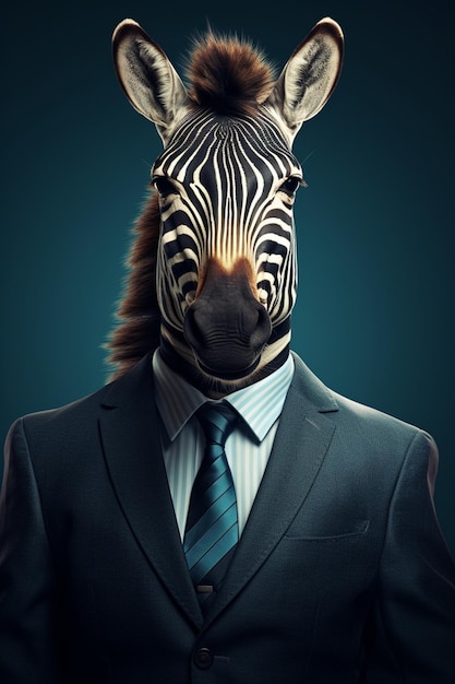 Zebra in a suit Generative AI