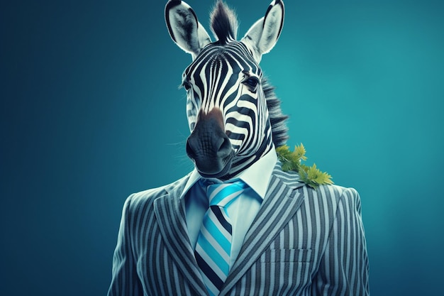 Zebra in a suit Generative AI