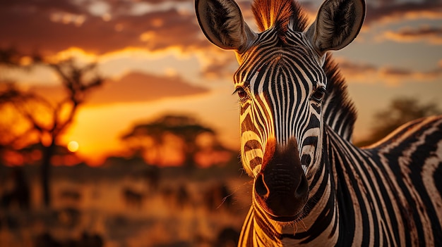 Zebra at Sunset in Serengeti National Park A5