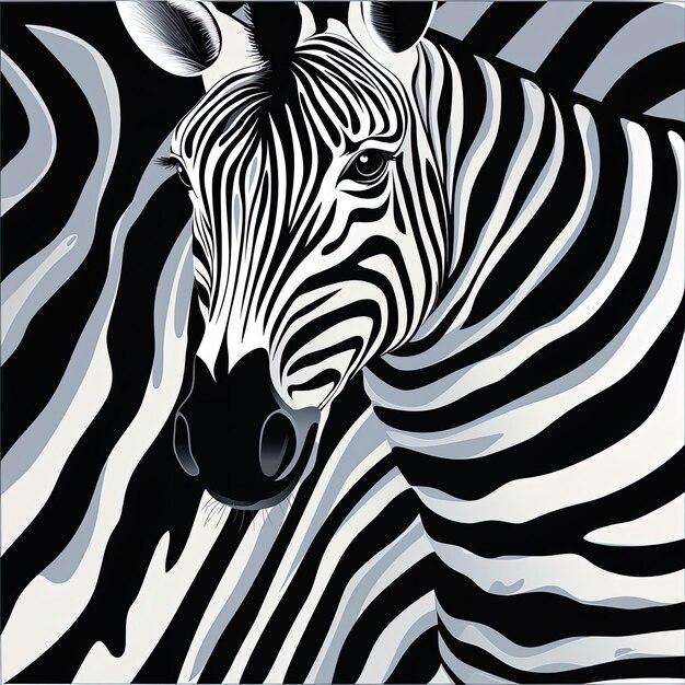 a zebra that has the head of a zebra on it