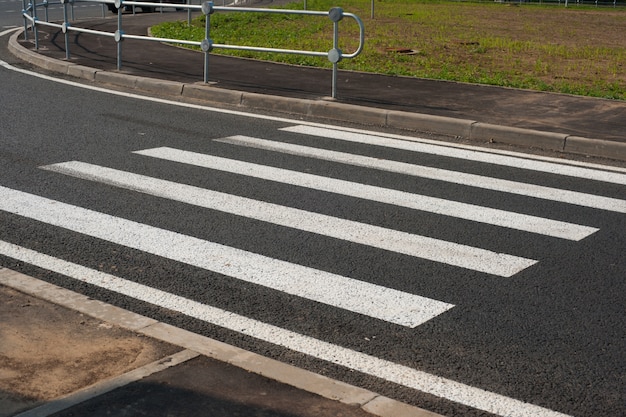 Zebra traffic walk way with blue sky