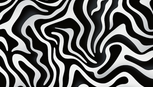 Zebra Wavy Pattern in Black