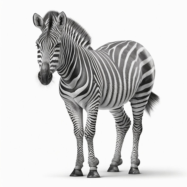 Zebra on white background created with generative AI