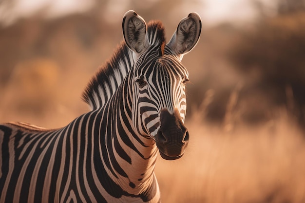 A zebra in the wild in africa