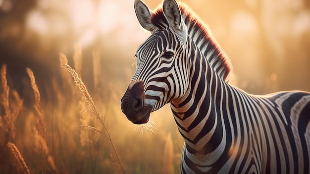 A zebra in the wild in kenya