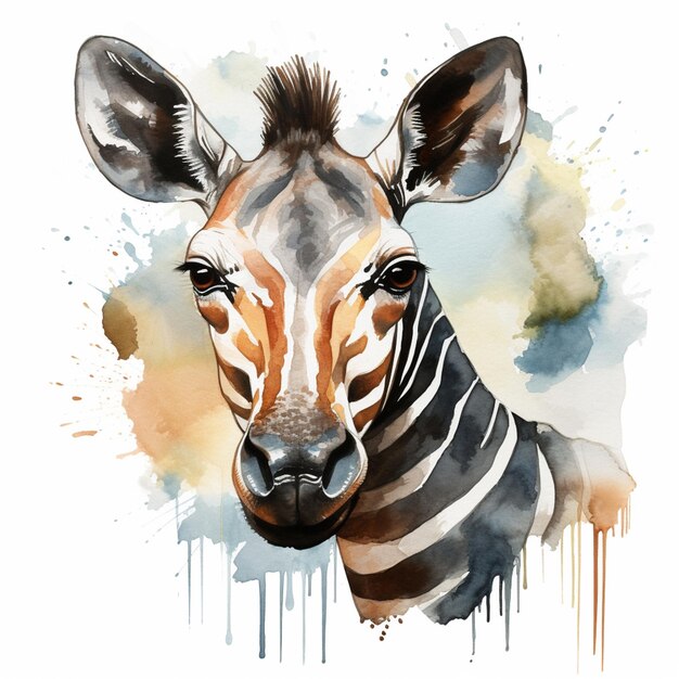 Photo zebra with a black and white stripe on its head generative ai