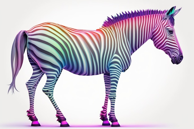 Zebra with neon pastel color