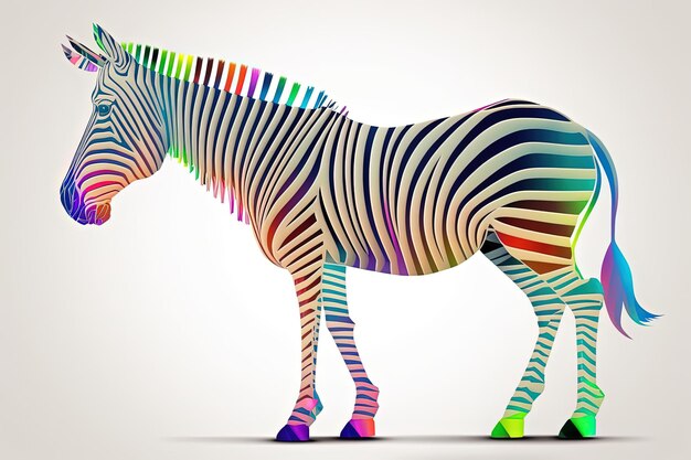 Zebra with neon pastel color