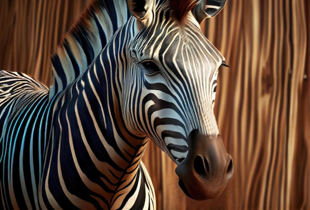 Zebraportret Wild dier in de natuur Generatieve Ai Art