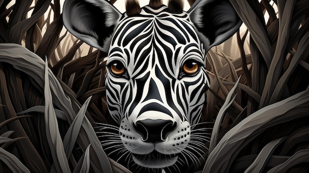 Zebraprint HD 8K behang Stock Fotografisch beeld