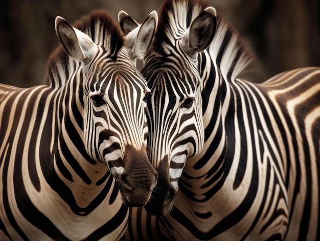 Zebras closeup in the wild