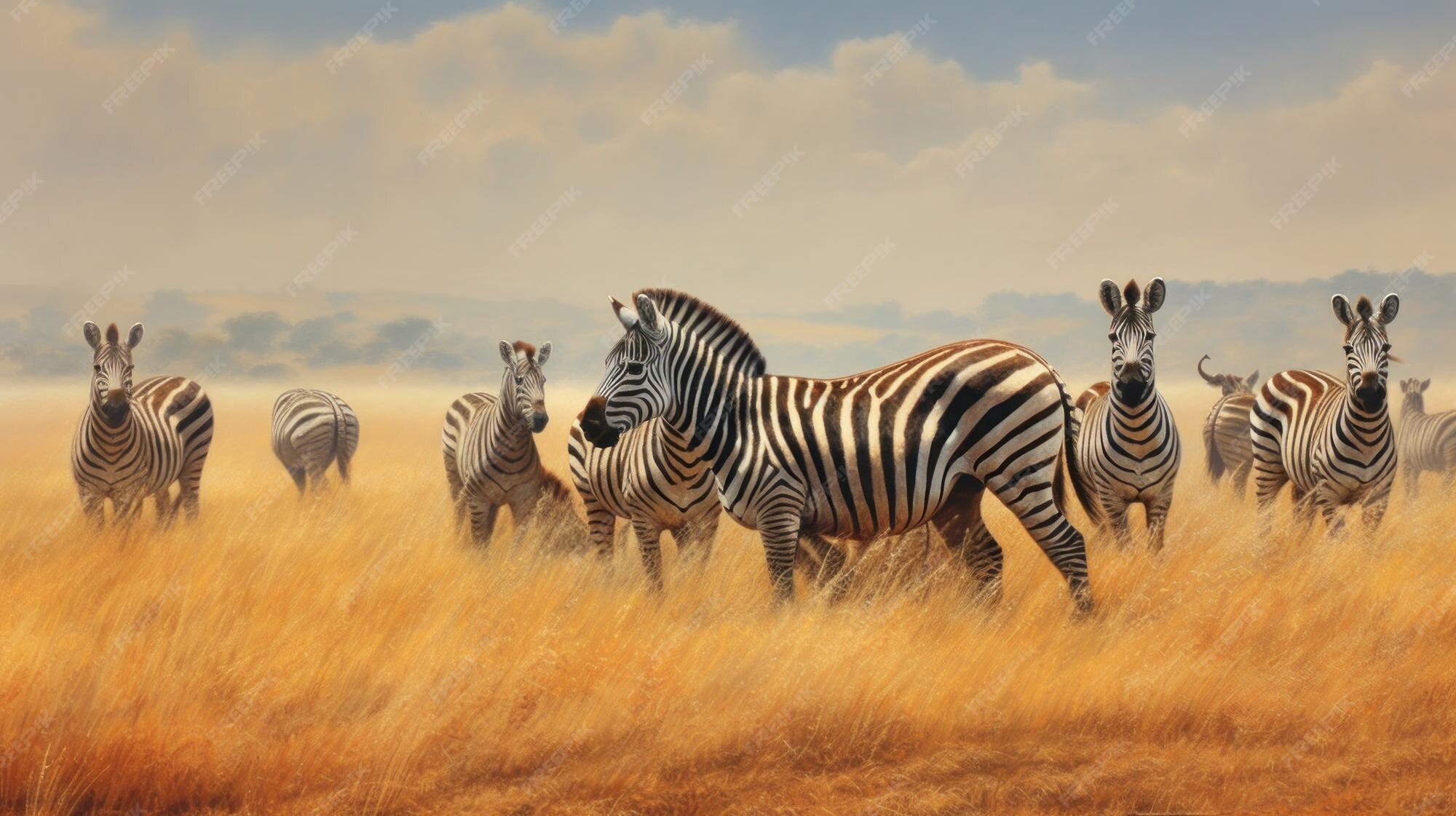 Premium AI Image zebras