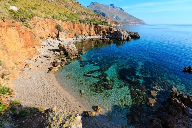 Zee baai in Zingaro Park Sicilië Italië