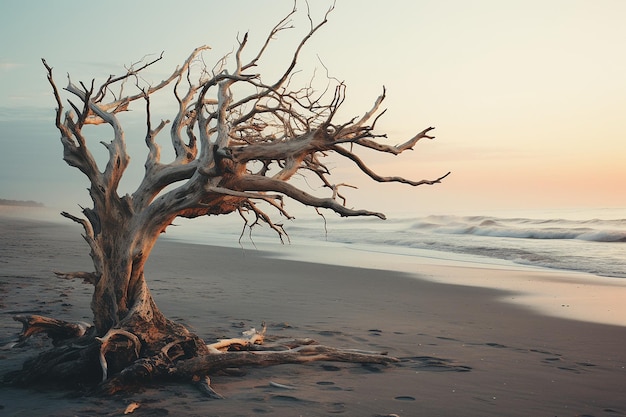 Zee en strand in de avond prachtige scène gegenereerd ai