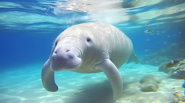 Zee koe dugong rode zee egypte slow motion