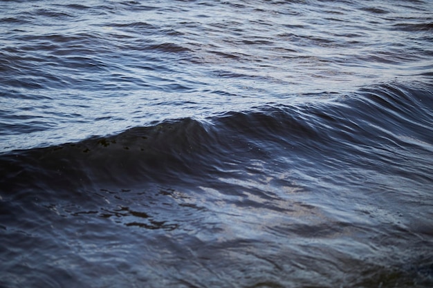 zee met golven en heldere lucht kalm oceaanwateroppervlak met kleine korhoen oceaanwater achtergrond