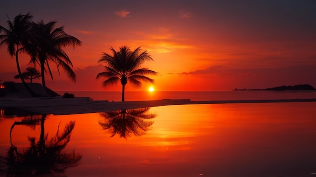 Zee strand met zonsondergang hemel abstracte achtergrond gratis foto van zomervakantie en reizen concept