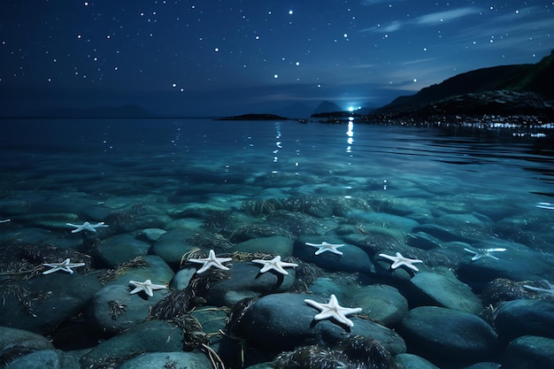 Zeedieren sterrennacht door de zee fotografie van zeedieren