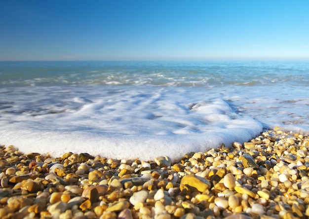 Zeegolf en schuim aan de kust Natuurcompositie