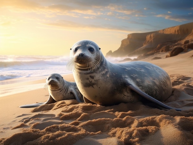 Zeehonden aan de kust