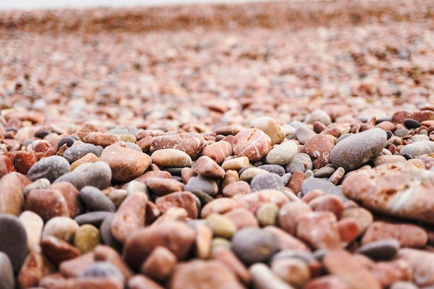 Zeekust met kleine stenen
