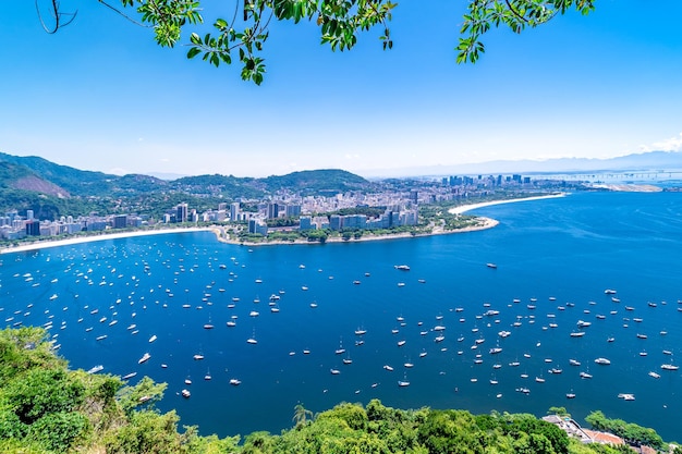 Zeekust van het panorama van de stad Rio de Janeiro