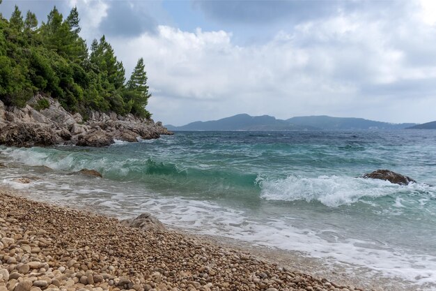 Foto zeelandschap kroatië adriatische zee selectieve focus