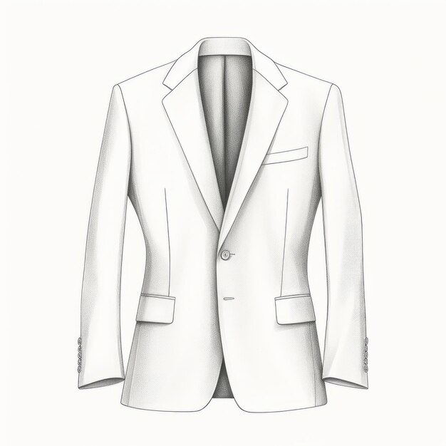 Zeer gedetailleerde witte blazer met lapeltekening