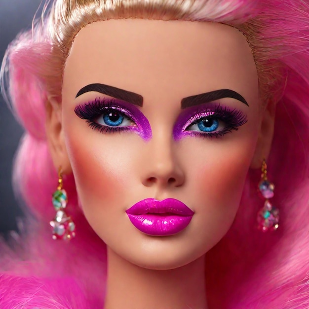 Foto zeer mooie barbie make-up ai genereren