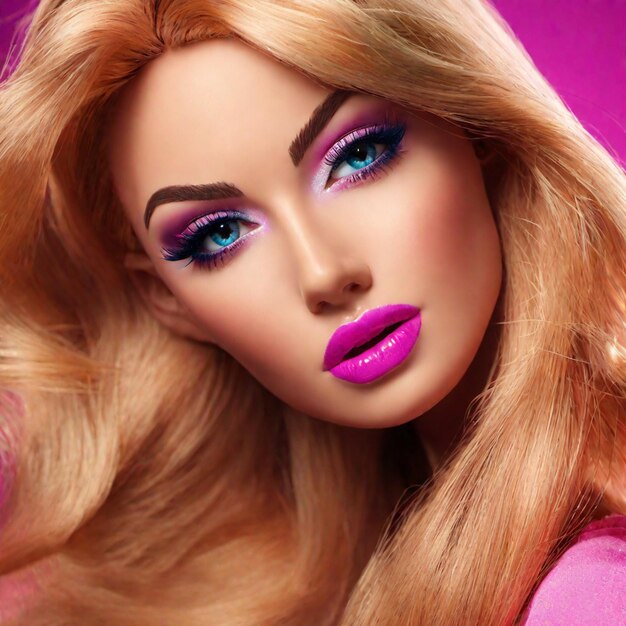 Foto zeer mooie barbie make-up ai genereren