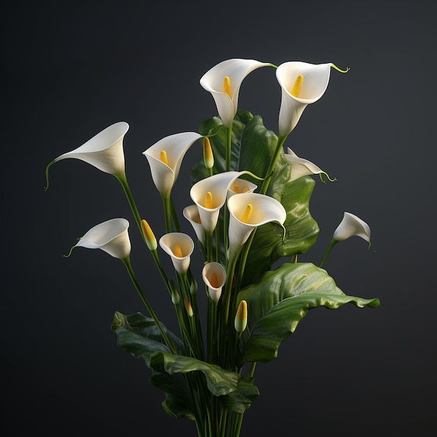 Foto zeer mooie calla lelies bloemen boom foto's generatieve ai