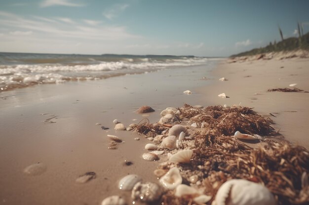 Zeeschelpen op het strand in Mexico